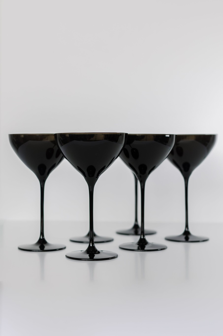 Glassware Estelle Colored Glass | Estelle Colored Martini Glass - Set Of 6 {Black}