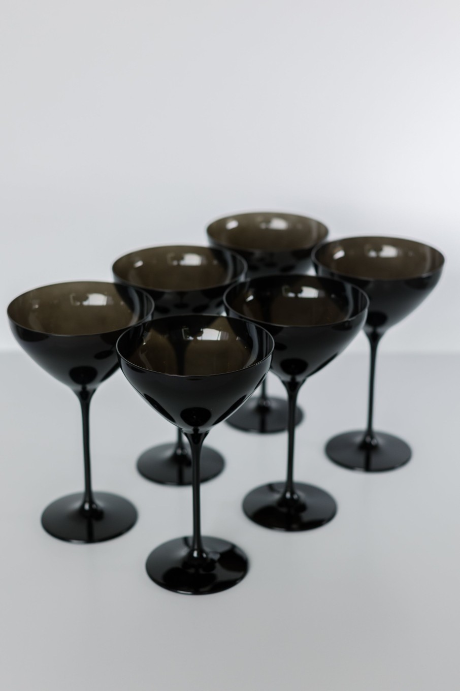 Glassware Estelle Colored Glass | Estelle Colored Martini Glass - Set Of 6 {Black}