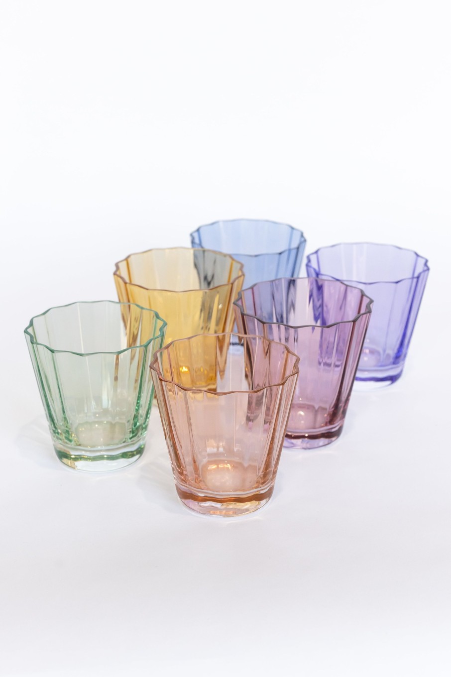 Glassware Estelle Colored Glass | Estelle Colored Sunday Low Balls - Set Of 6 {Pastel Mixed Set}