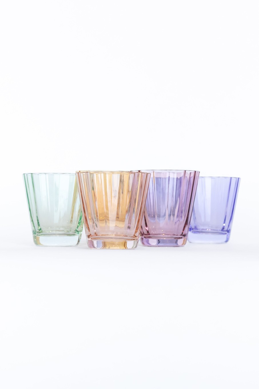 Glassware Estelle Colored Glass | Estelle Colored Sunday Low Balls - Set Of 6 {Pastel Mixed Set}