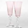 Limited Edition Holiday Estelle Colored Glass | Estelle Colored Regal Flute With Clear Stem - Set Of 2 {Rose}