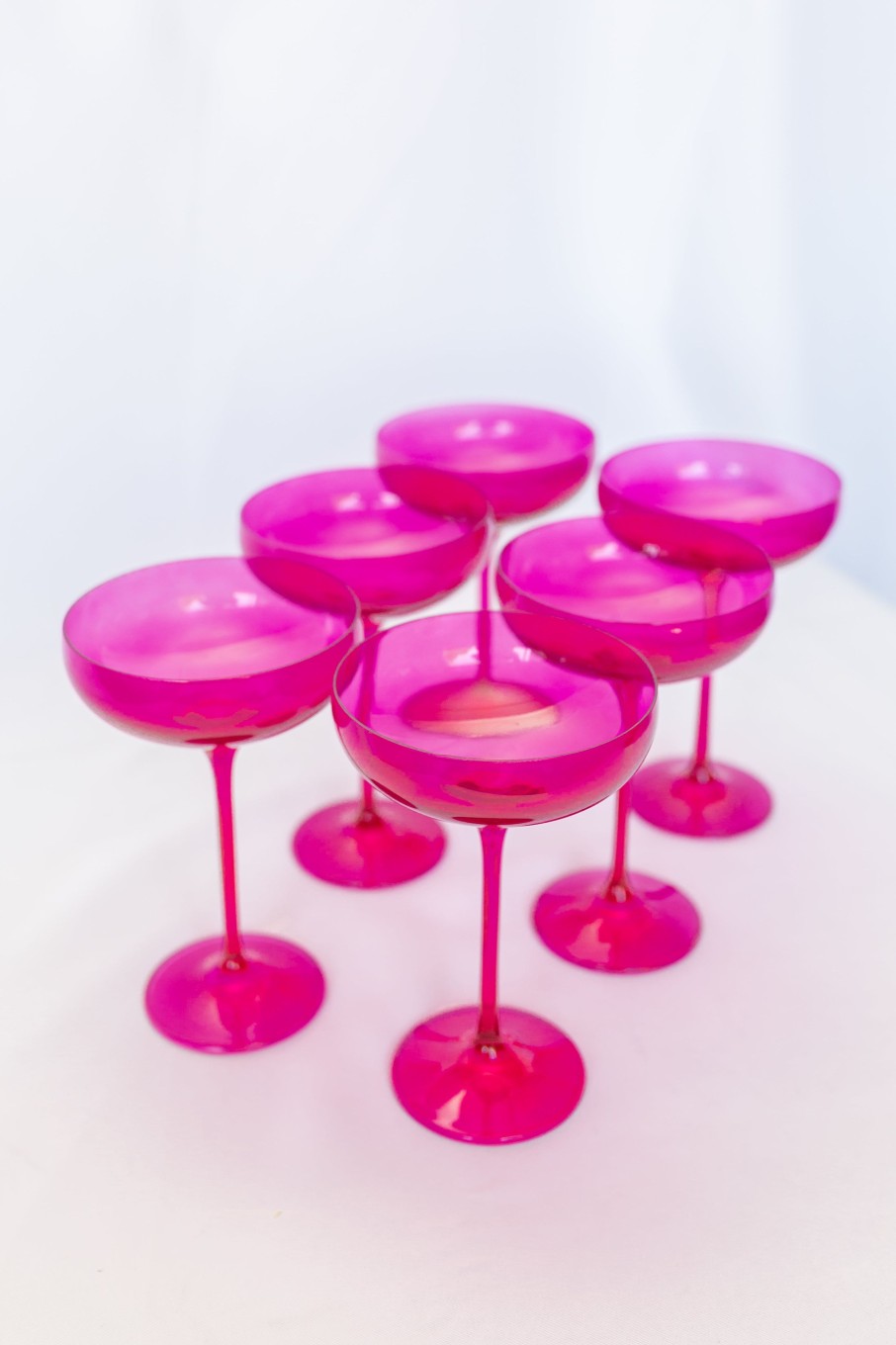 Glassware Estelle Colored Glass | Estelle Colored Champagne Coupe Stemware - Set Of 6 {Viva Magenta (Our