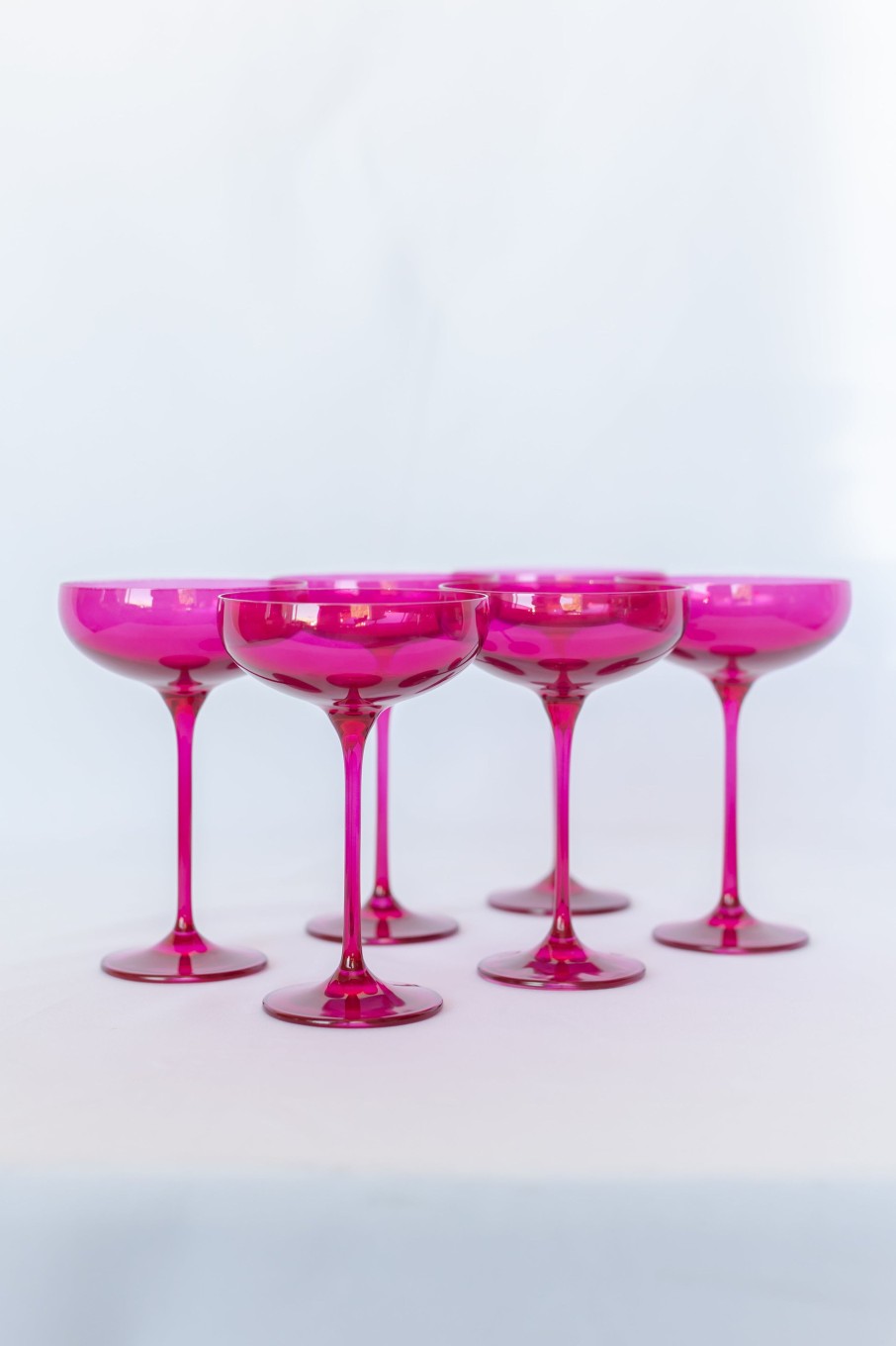 Glassware Estelle Colored Glass | Estelle Colored Champagne Coupe Stemware - Set Of 6 {Viva Magenta (Our