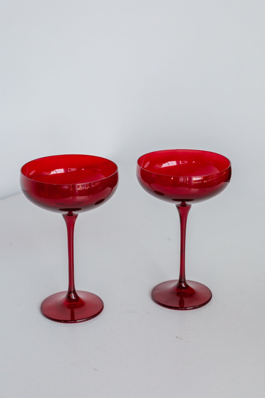 Glassware Estelle Colored Glass | Estelle Colored Champagne Coupe Stemware - Set Of 2 {Red}