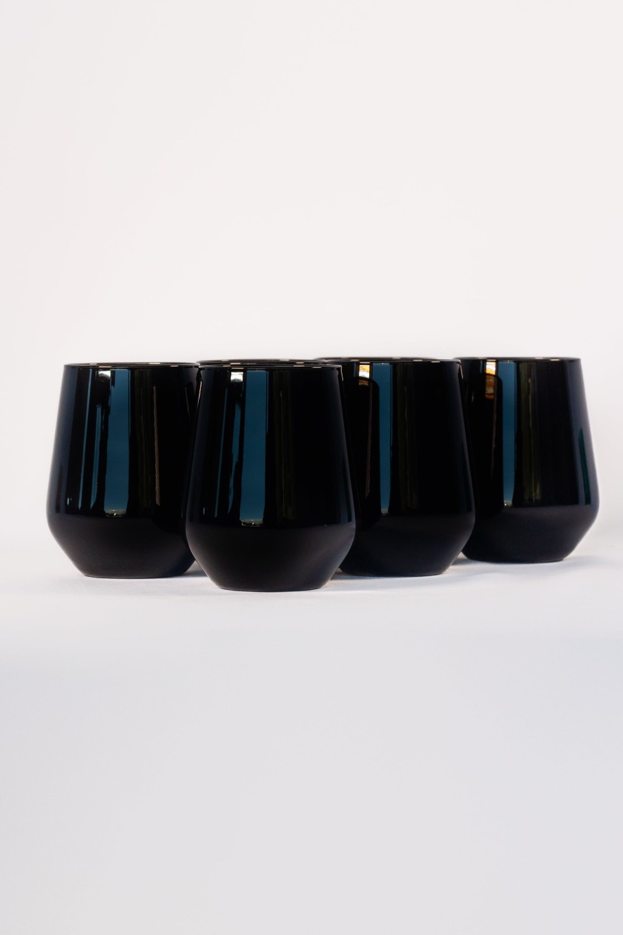 Glassware Estelle Colored Glass | Estelle Colored Wine Stemless - Set Of 6 {Black}