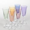 Limited Edition Holiday Estelle Colored Glass | Estelle Colored Regal Flute With Clear Stem - Set Of 6 {Pastel Mixed S