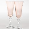 Glassware Estelle Colored Glass | Estelle Colored Regal Flute With Clear Stem - Set Of 2 {Blush Pink}