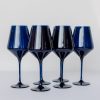 Glassware Estelle Colored Glass | Estelle Colored Wine Stemware - Set Of 6 {Midnight Blue}