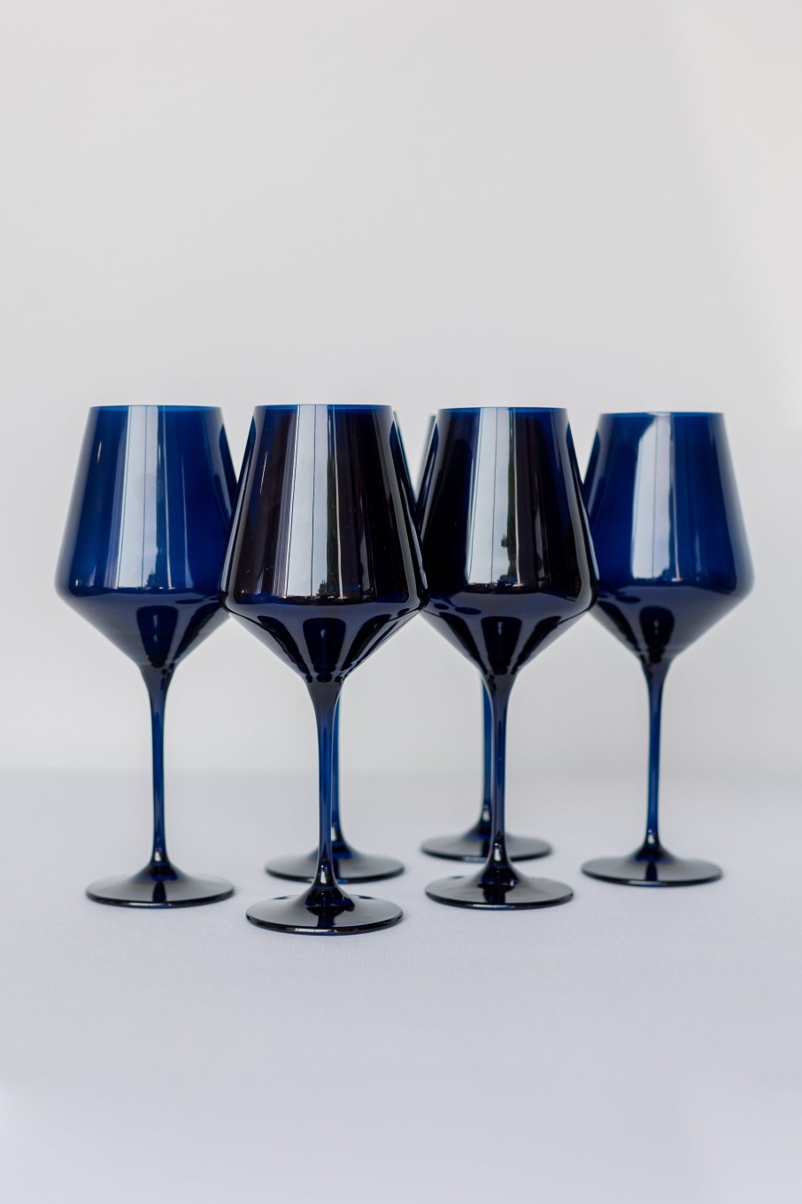 Glassware Estelle Colored Glass | Estelle Colored Wine Stemware - Set Of 6 {Midnight Blue}