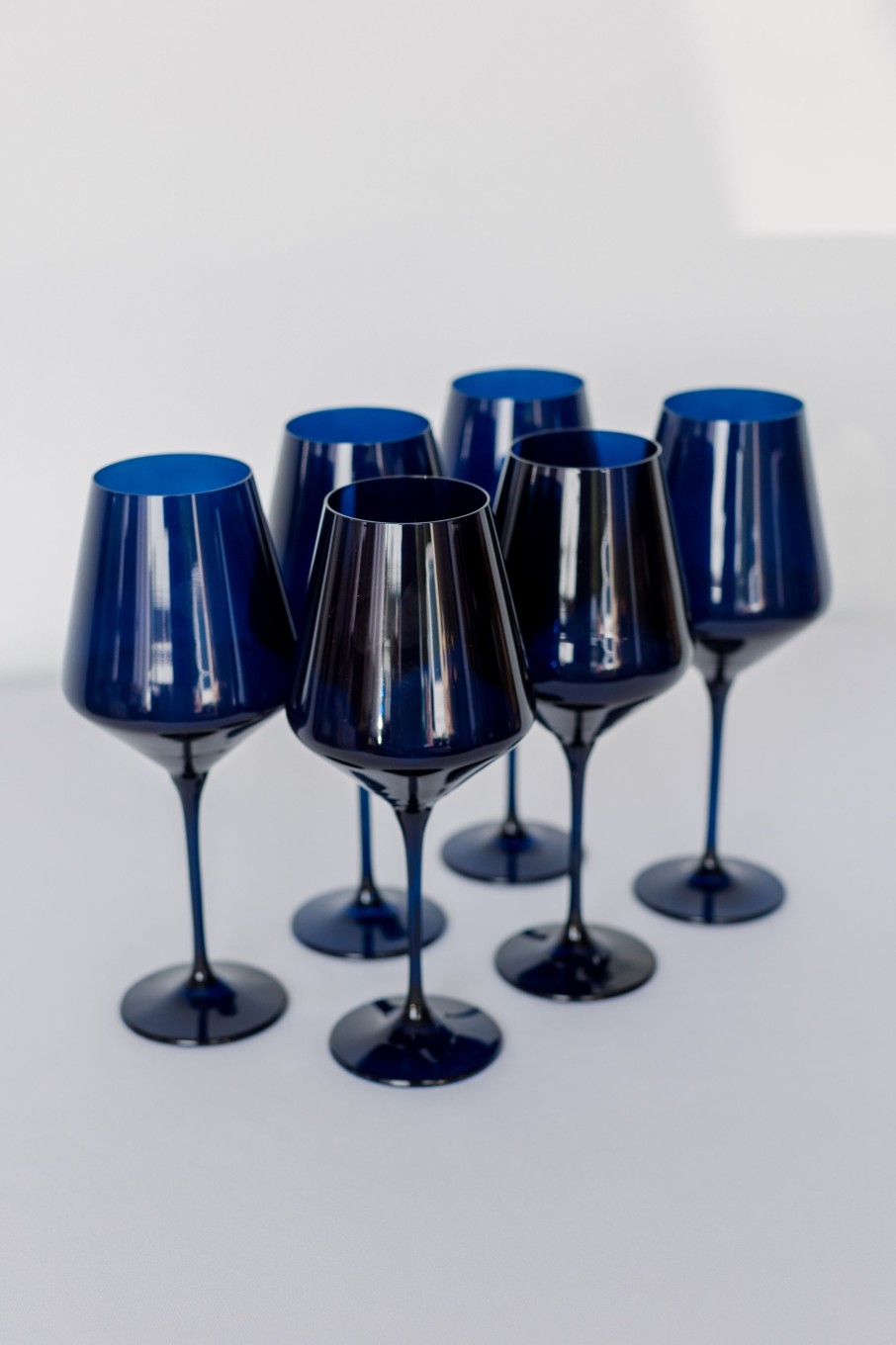 Glassware Estelle Colored Glass | Estelle Colored Wine Stemware - Set Of 6 {Midnight Blue}