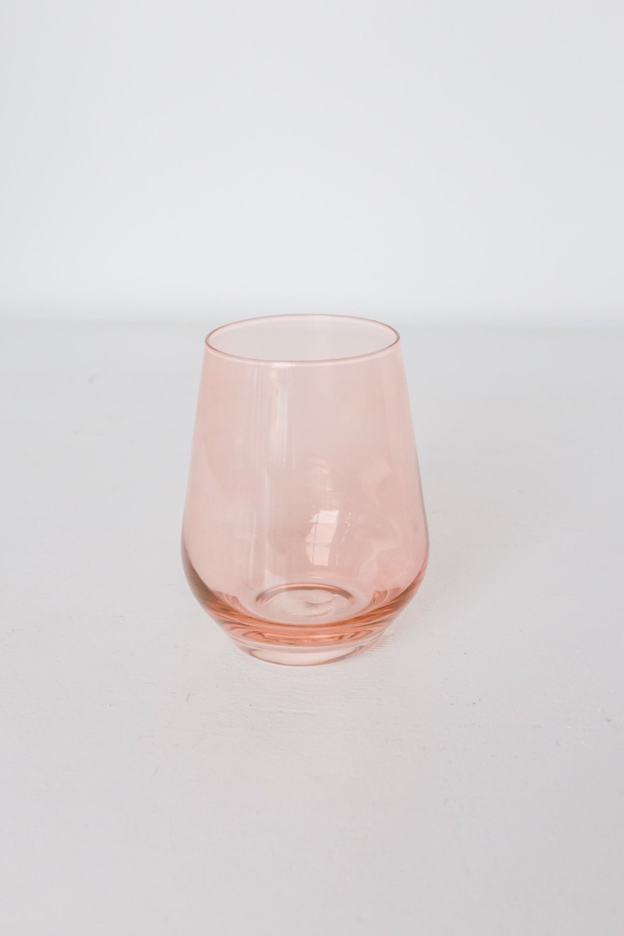 Glassware Estelle Colored Glass | Estelle Colored Wine Stemless - Set Of 2 {Coral Peach Pink}