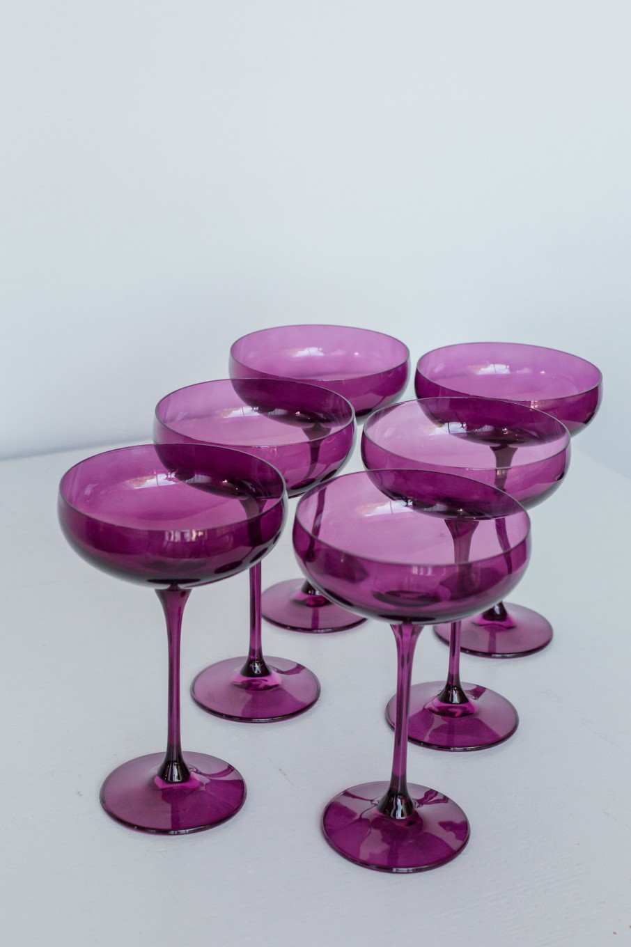 Glassware Estelle Colored Glass | Estelle Colored Champagne Coupe Stemware - Set Of 6 {Amethyst}