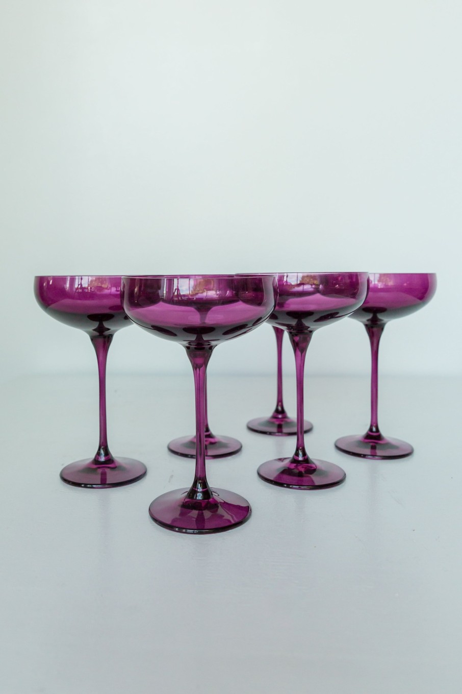 Glassware Estelle Colored Glass | Estelle Colored Champagne Coupe Stemware - Set Of 6 {Amethyst}