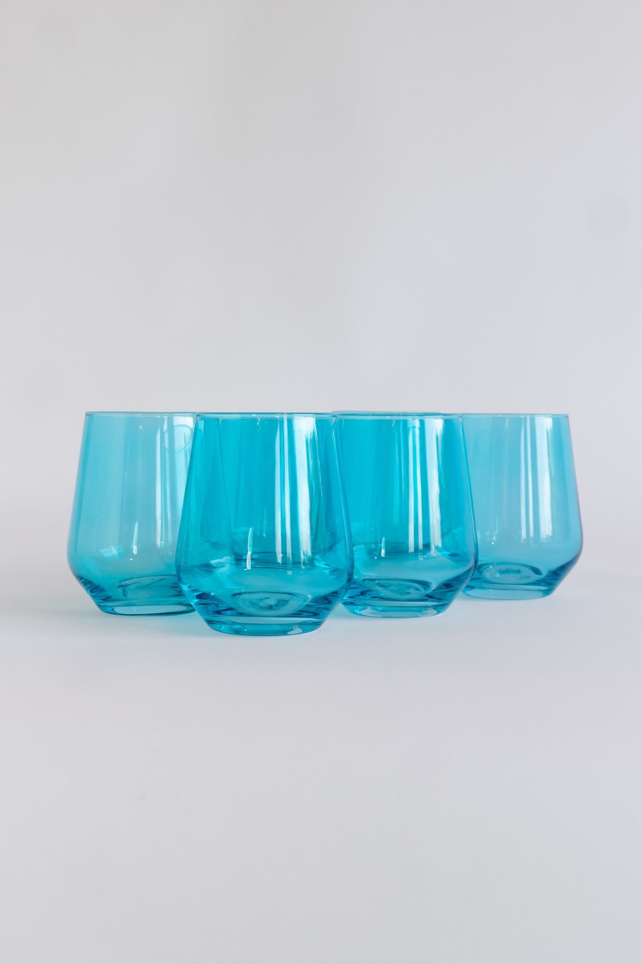 Glassware Estelle Colored Glass | Estelle Colored Wine Stemless - Set Of 6 {Ocean Blue}