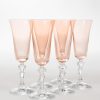 Limited Edition Holiday Estelle Colored Glass | Estelle Colored Regal Flute With Clear Stem - Set Of 6 {Blush Pink}