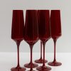 Glassware Estelle Colored Glass | Estelle Colored Champagne Flute - Set Of 6 {Red}