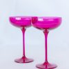 Glassware Estelle Colored Glass | Estelle Colored Champagne Coupe Stemware - Set Of 2 {Viva Magenta (Our