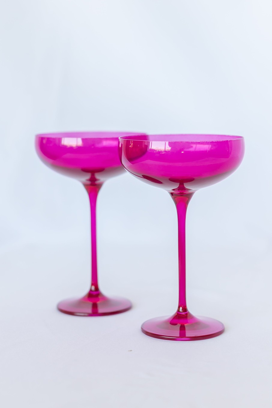 Glassware Estelle Colored Glass | Estelle Colored Champagne Coupe Stemware - Set Of 2 {Viva Magenta (Our