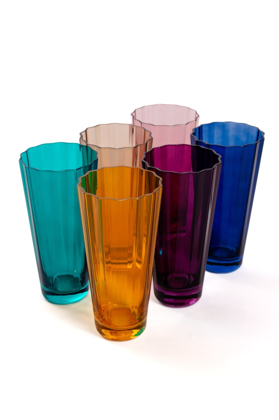 Glassware Estelle Colored Glass | Estelle Colored Sunday High Balls - Set Of 6 {Fall Mixed Set}