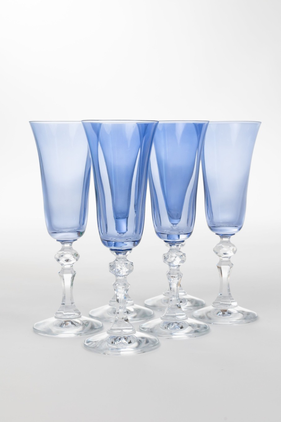 Glassware Estelle Colored Glass | Estelle Colored Regal Flute With Clear Stem - Set Of 6 {Cobalt Blue}