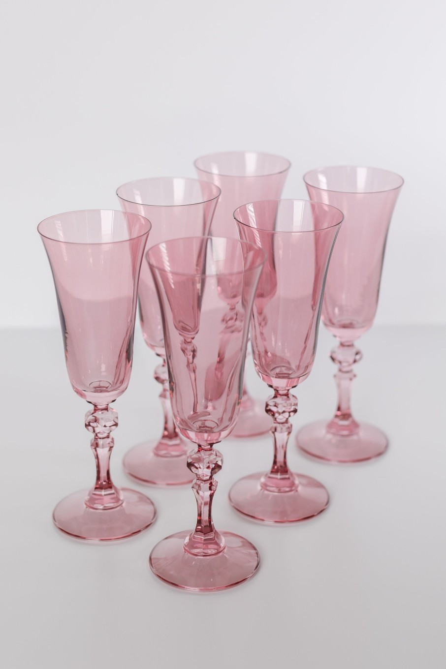 Glassware Estelle Colored Glass | Estelle Colored Regal Flute - Set Of 6 {Rose}