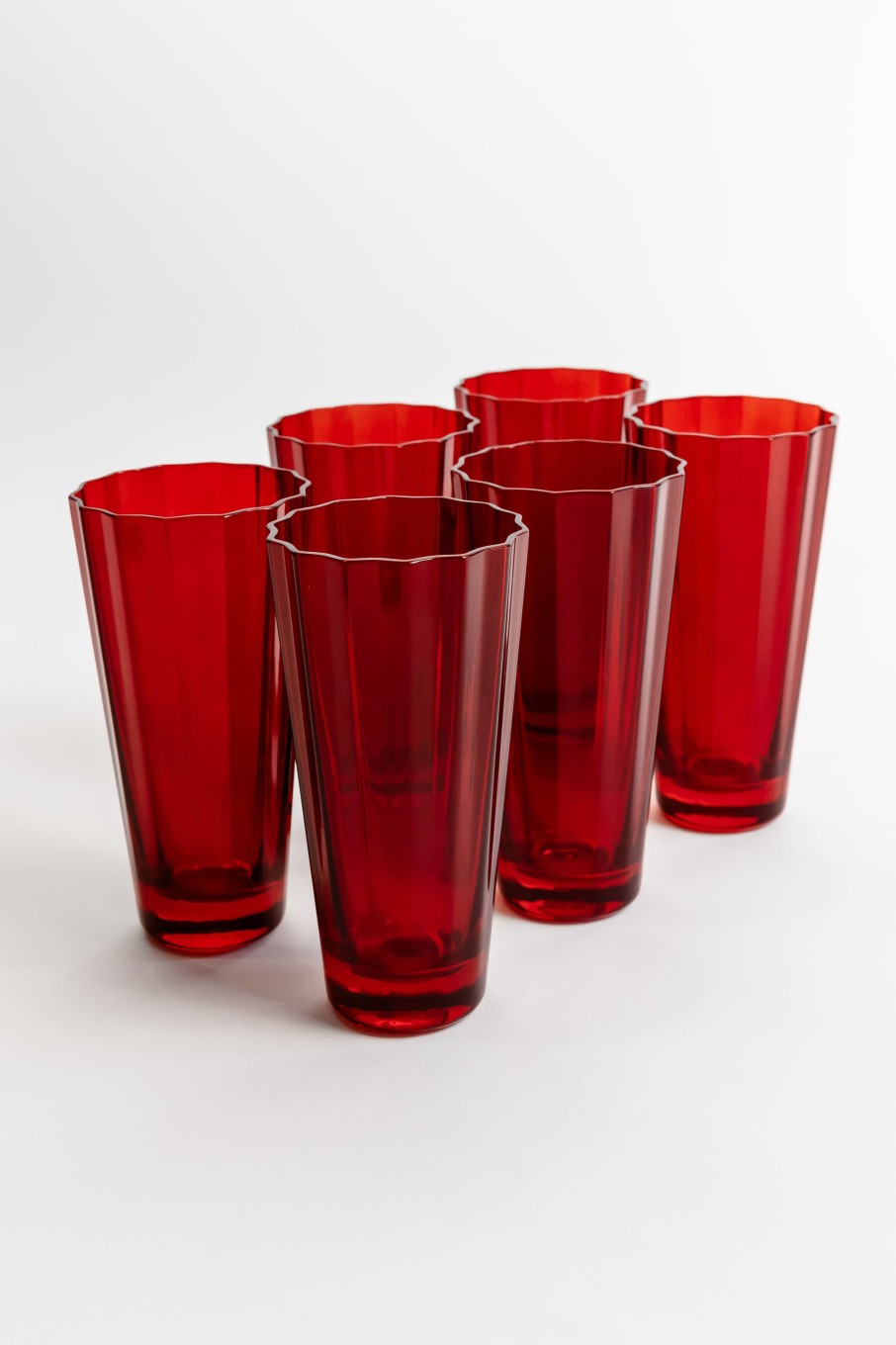 Limited Edition Holiday Estelle Colored Glass | Estelle Colored Sunday High Balls - Set Of 6 {Red}