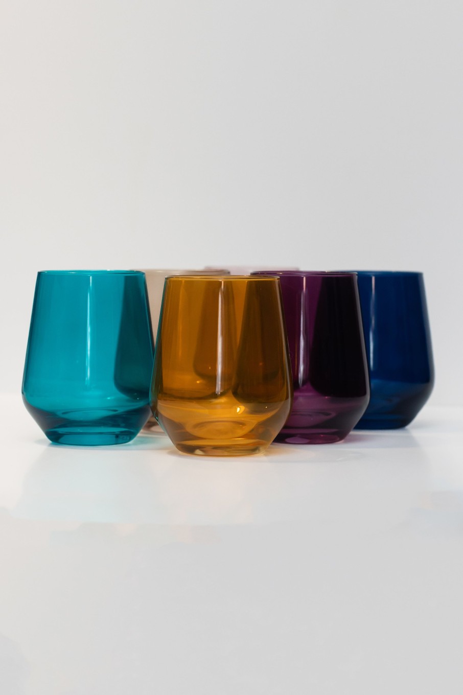 Glassware Estelle Colored Glass | Estelle Colored Wine Stemless - Set Of 6 {Fall Mixed Set}