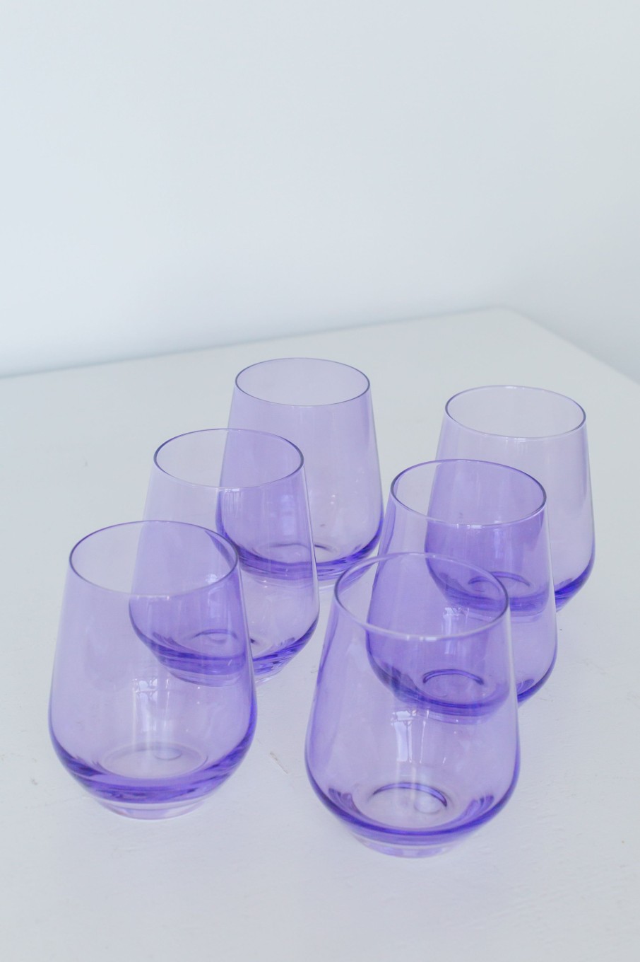 Glassware Estelle Colored Glass | Estelle Colored Wine Stemless - Set Of 6 {Lavender}