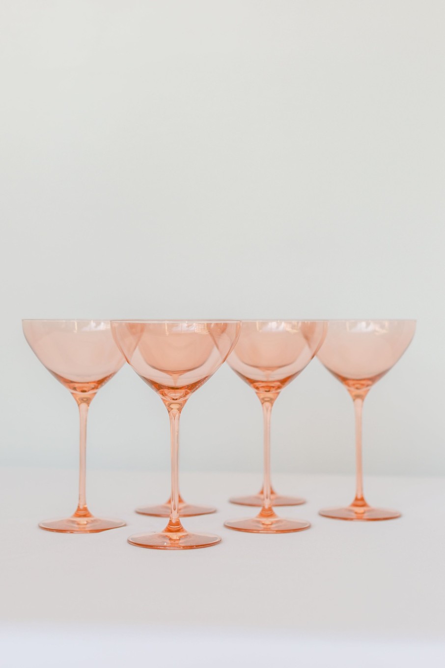 Glassware Estelle Colored Glass | Estelle Colored Martini Glass - Set Of 6 {Blush Pink}