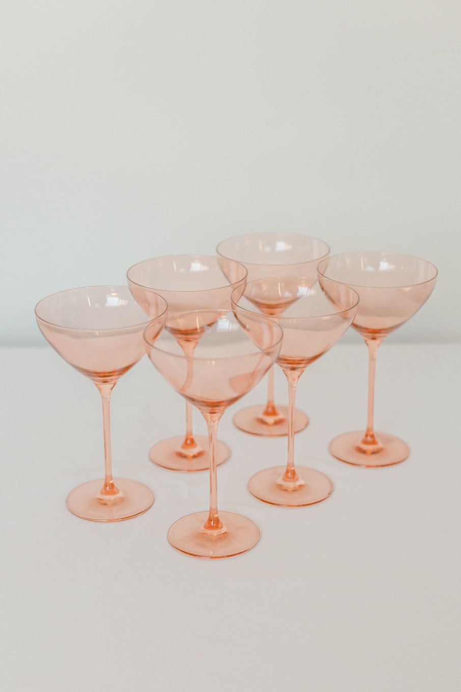 Glassware Estelle Colored Glass | Estelle Colored Martini Glass - Set Of 6 {Blush Pink}