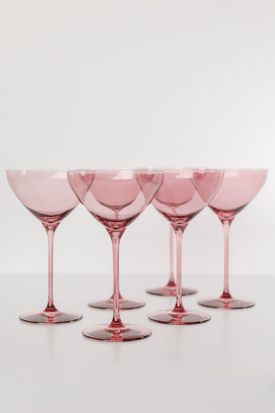 Glassware Estelle Colored Glass | Estelle Colored Martini Glass - Set Of 6 {Rose}