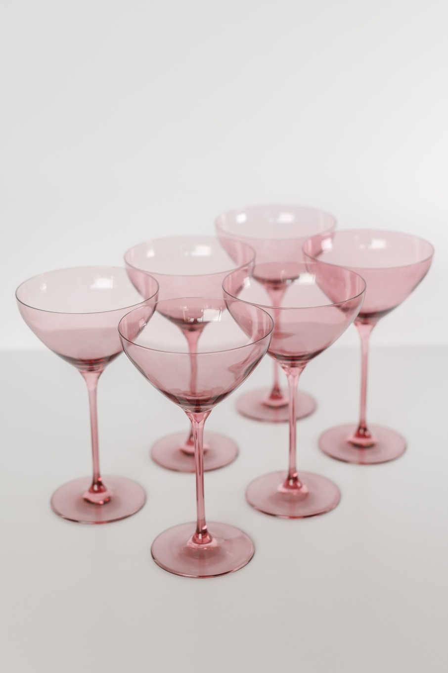 Glassware Estelle Colored Glass | Estelle Colored Martini Glass - Set Of 6 {Rose}