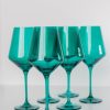 Glassware RH Signature Co. | Estelle Colored Wine Stemware - Set Of 6 {Emerald Green}