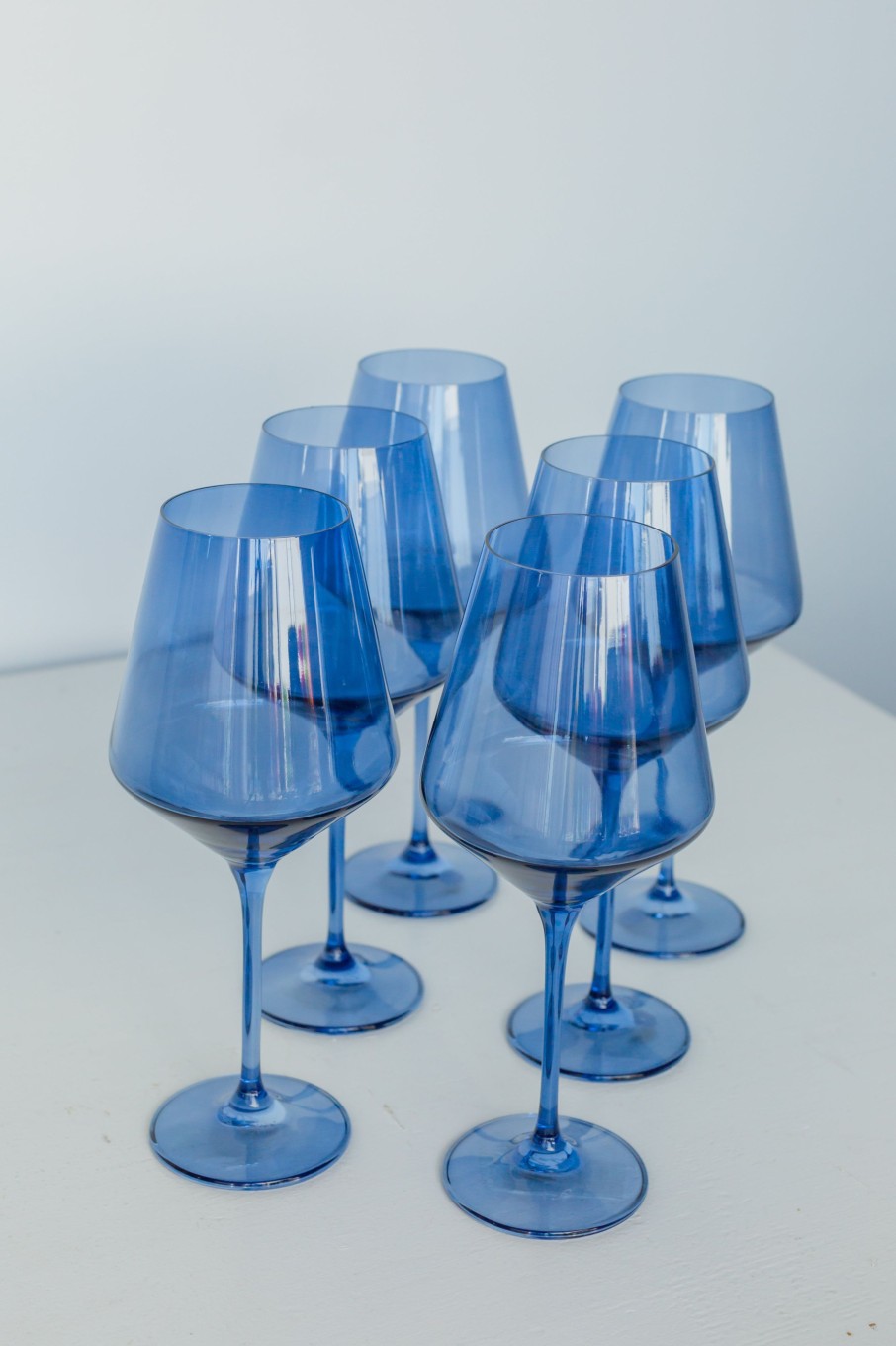 Glassware Estelle Colored Glass | Estelle Colored Wine Stemware - Set Of 6 {Cobalt Blue}