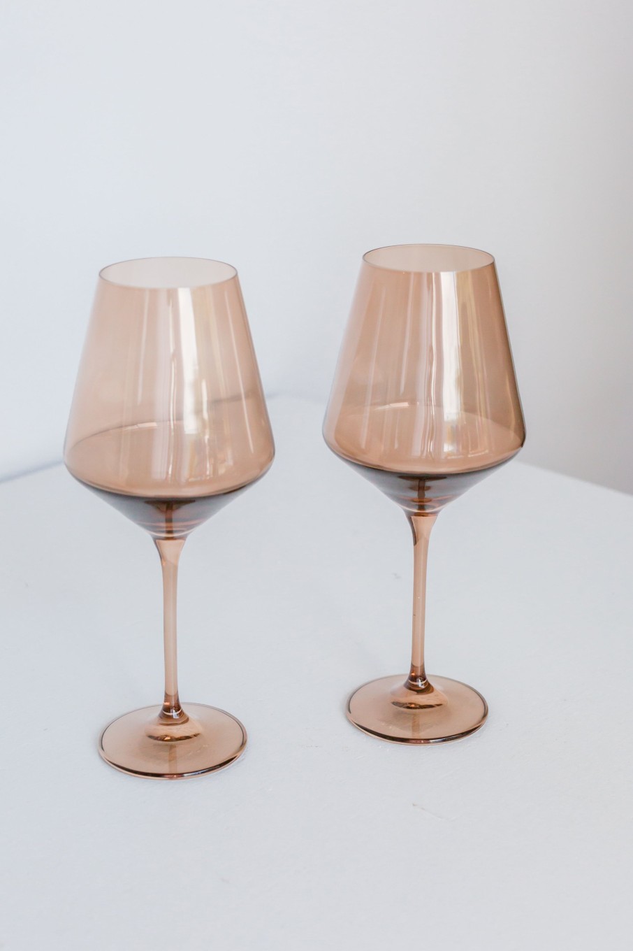 Glassware RH Signature Co. | Estelle Colored Wine Stemware - Set Of 2 {Amber Smoke}