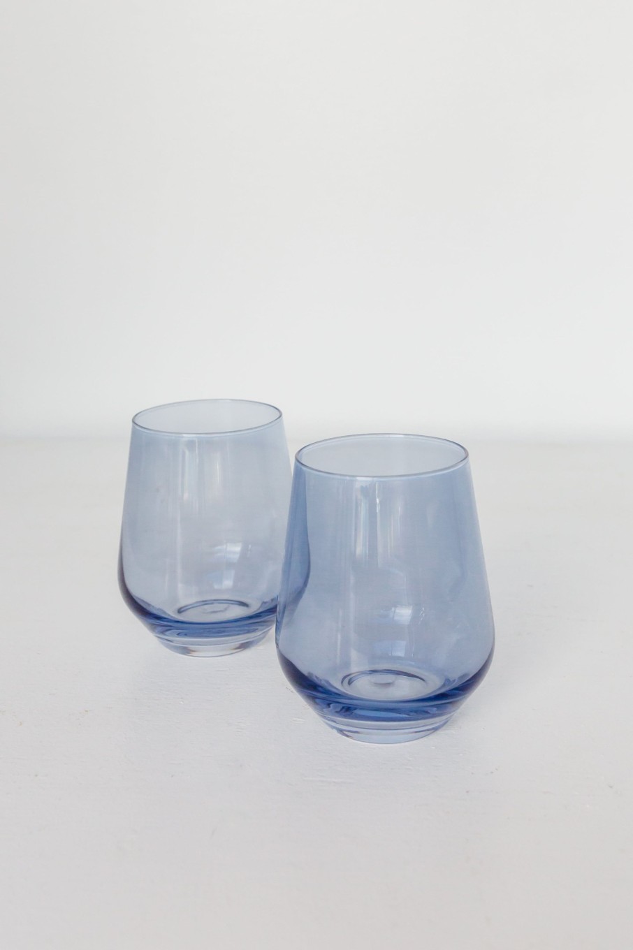 Glassware Estelle Colored Glass | Estelle Colored Wine Stemless - Set Of 2 {Cobalt Blue}