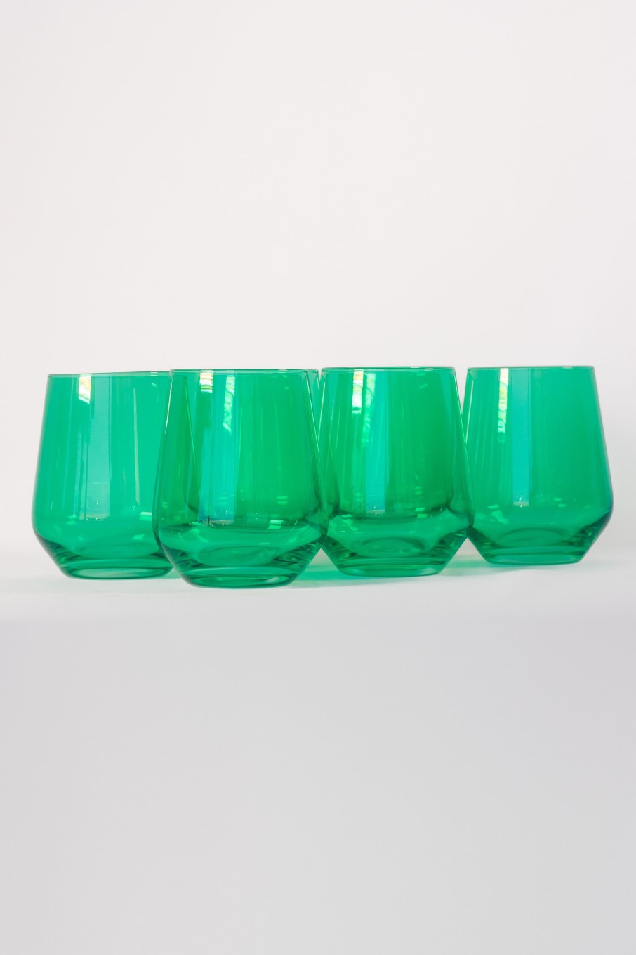 Glassware Estelle Colored Glass | Estelle Colored Wine Stemless - Set Of 6 {Kelly Green}