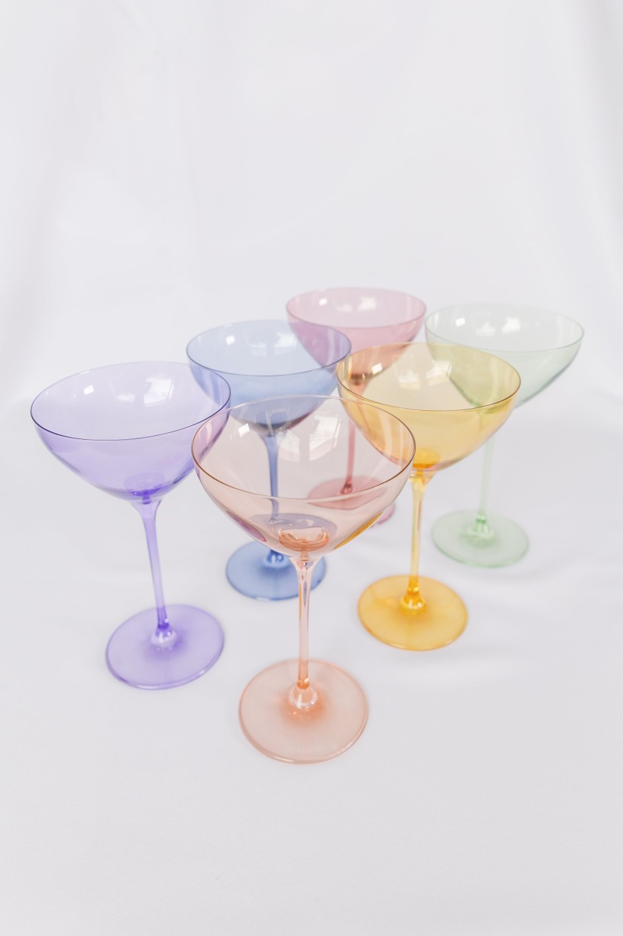 Glassware Estelle Colored Glass | Estelle Colored Martini Glass - Set Of 6 {Pastel Mixed Set}