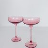 Glassware Estelle Colored Glass | Estelle Colored Champagne Coupe Stemware - Set Of 2 {Rose}