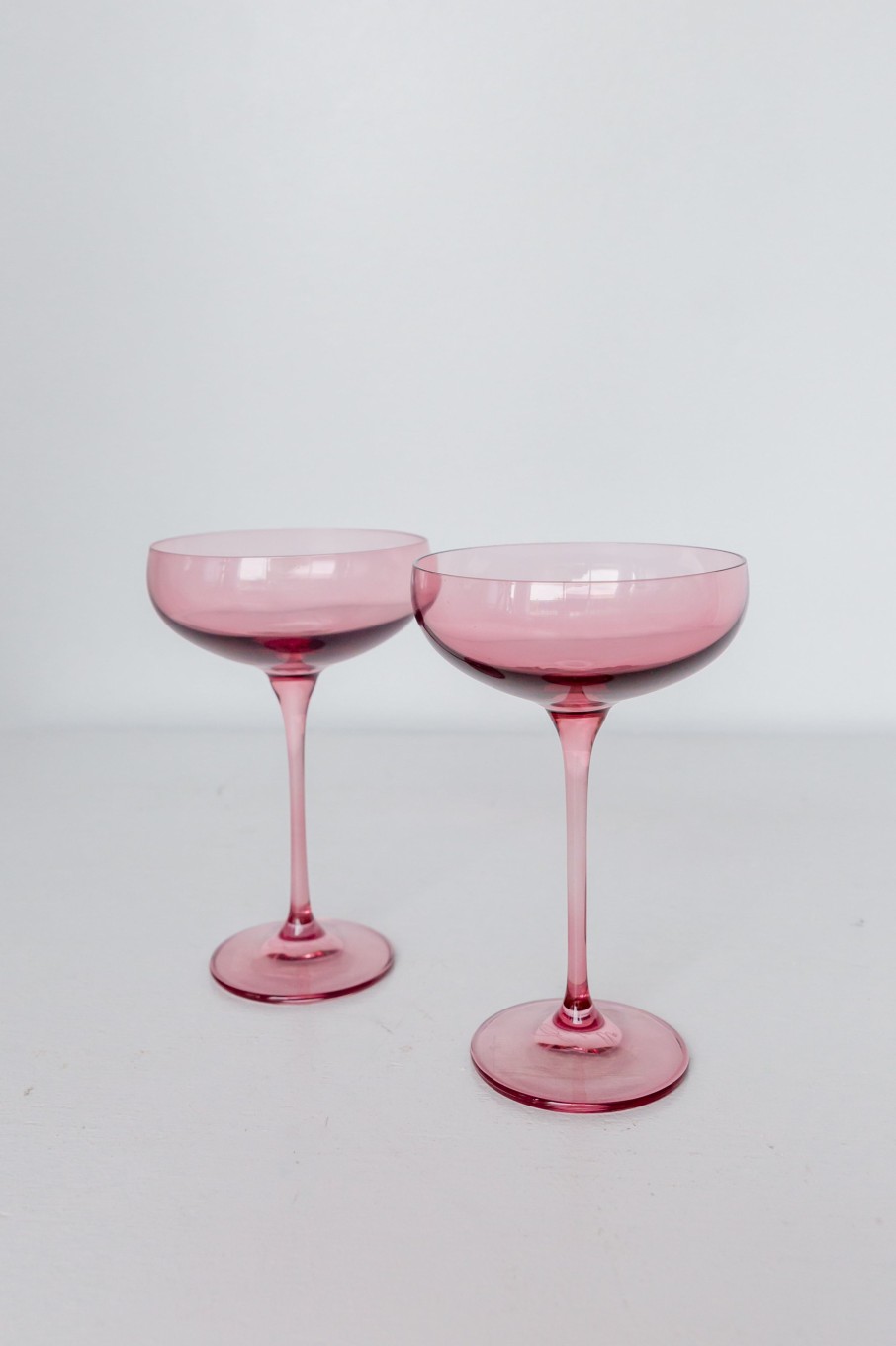 Glassware Estelle Colored Glass | Estelle Colored Champagne Coupe Stemware - Set Of 2 {Rose}