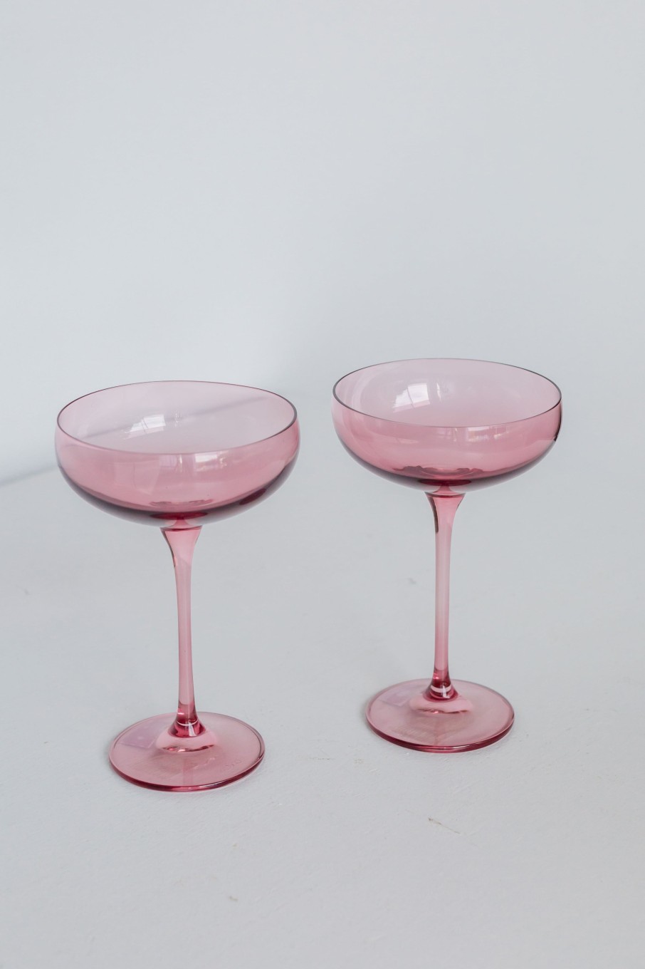 Glassware Estelle Colored Glass | Estelle Colored Champagne Coupe Stemware - Set Of 2 {Rose}