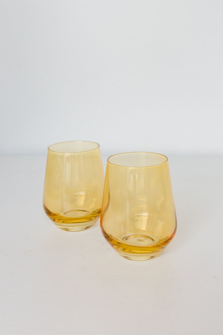 Glassware Estelle Colored Glass | Estelle Colored Wine Stemless - Set Of 2 {Yellow}