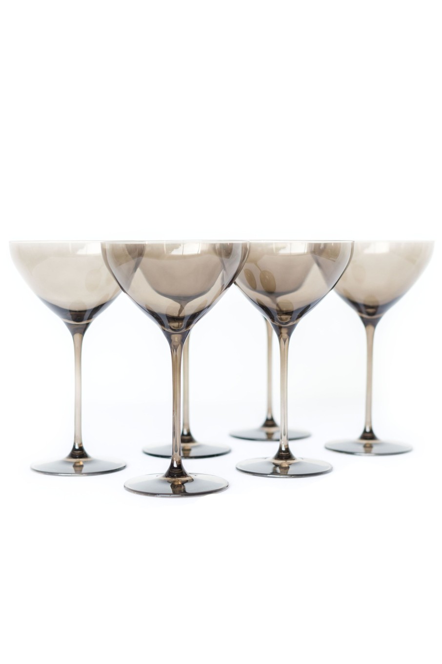 Glassware Estelle Colored Glass | Estelle Colored Martini Glass - Set Of 6 {Gray Smoke}