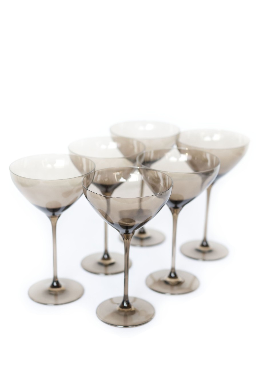 Glassware Estelle Colored Glass | Estelle Colored Martini Glass - Set Of 6 {Gray Smoke}