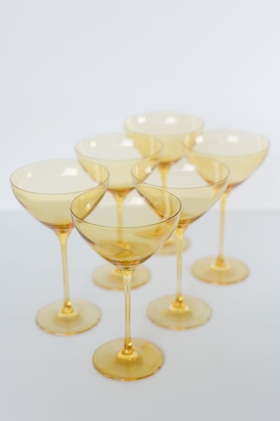 Glassware Estelle Colored Glass | Estelle Colored Martini Glass - Set Of 6 {Yellow}