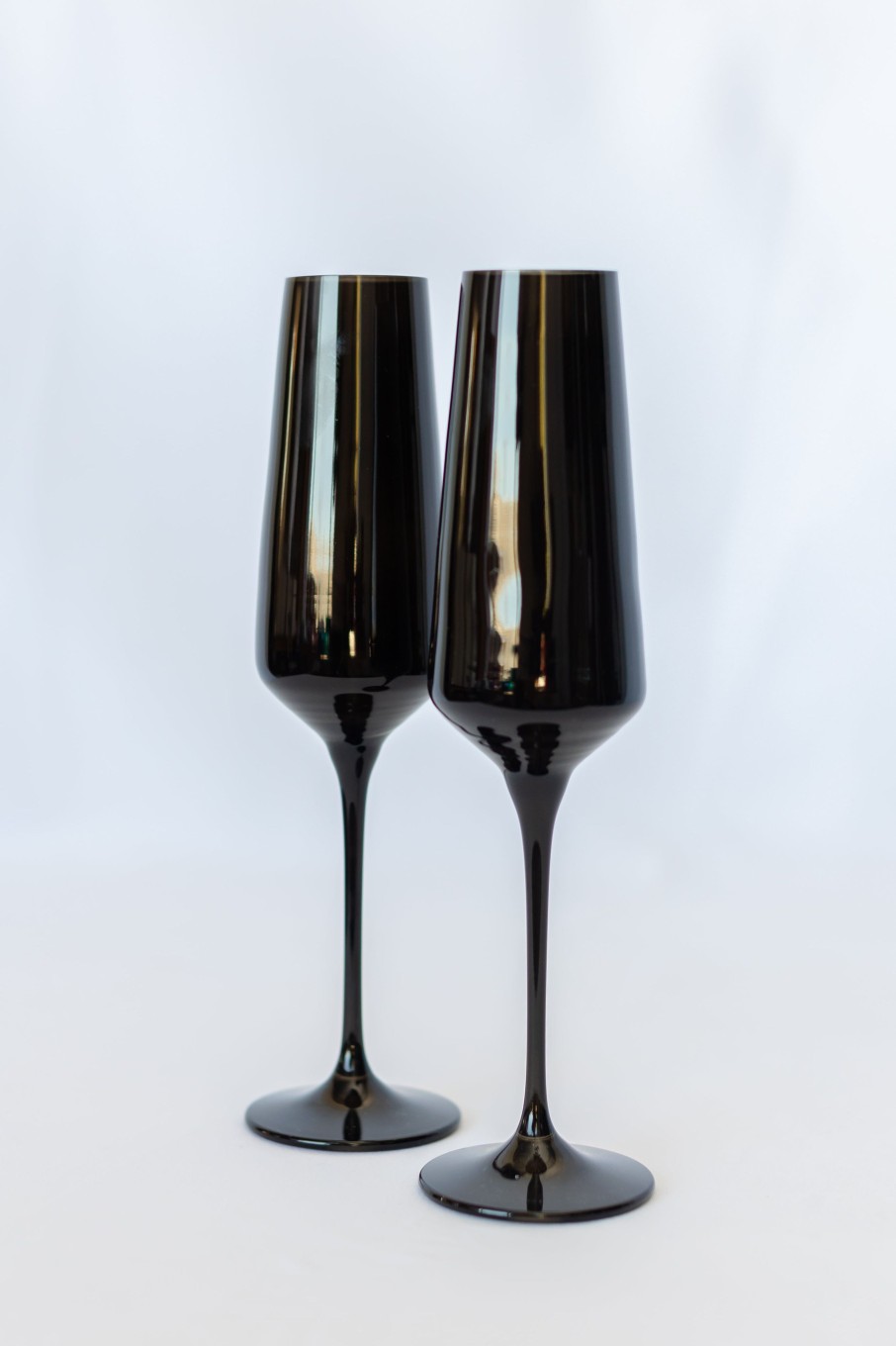 Glassware Estelle Colored Glass | Estelle Colored Champagne Flute - Set Of 2 {Black}