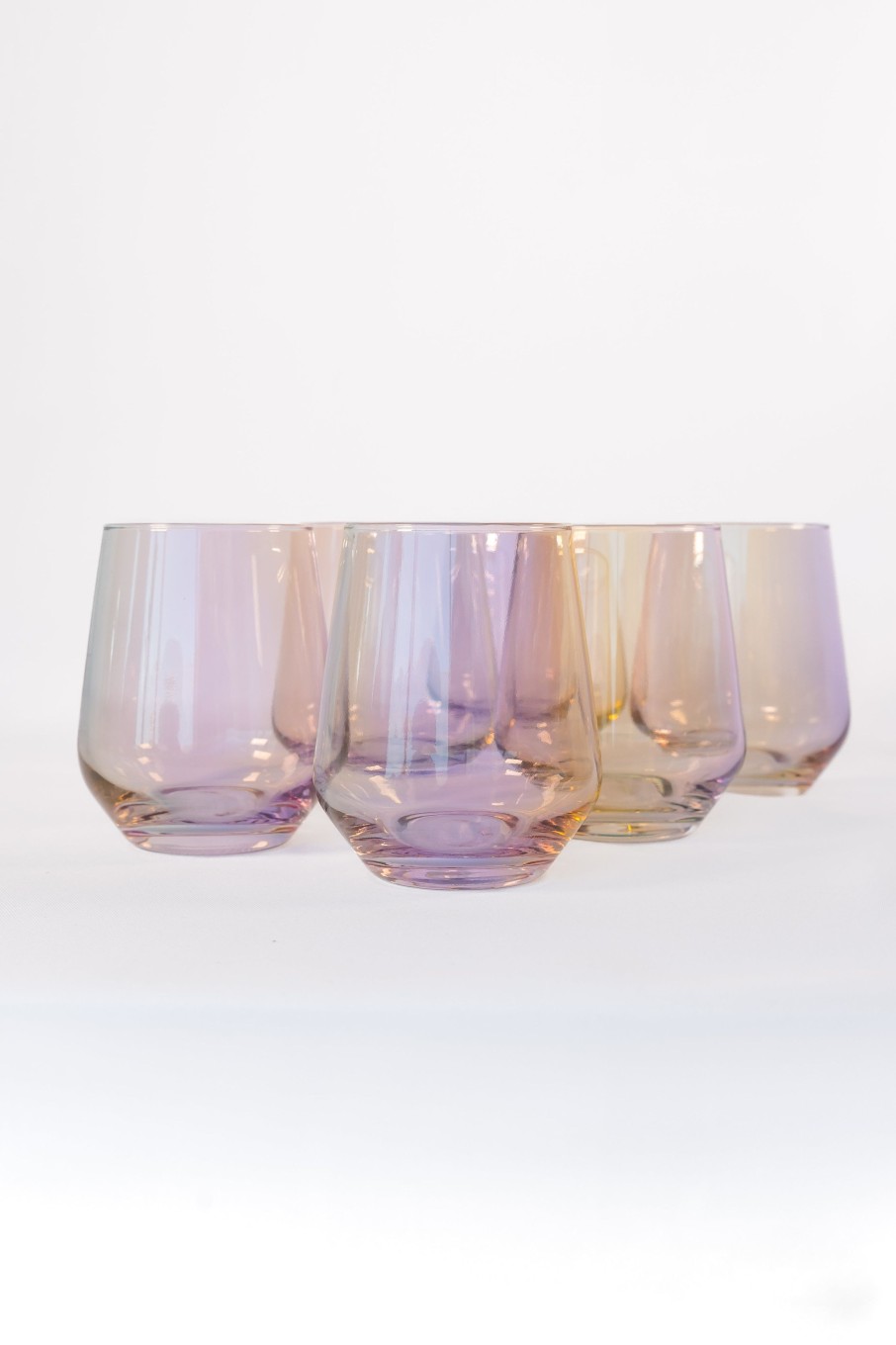 Glassware Estelle Colored Glass | Estelle Colored Wine Stemless - Set Of 6 {Iridescent}