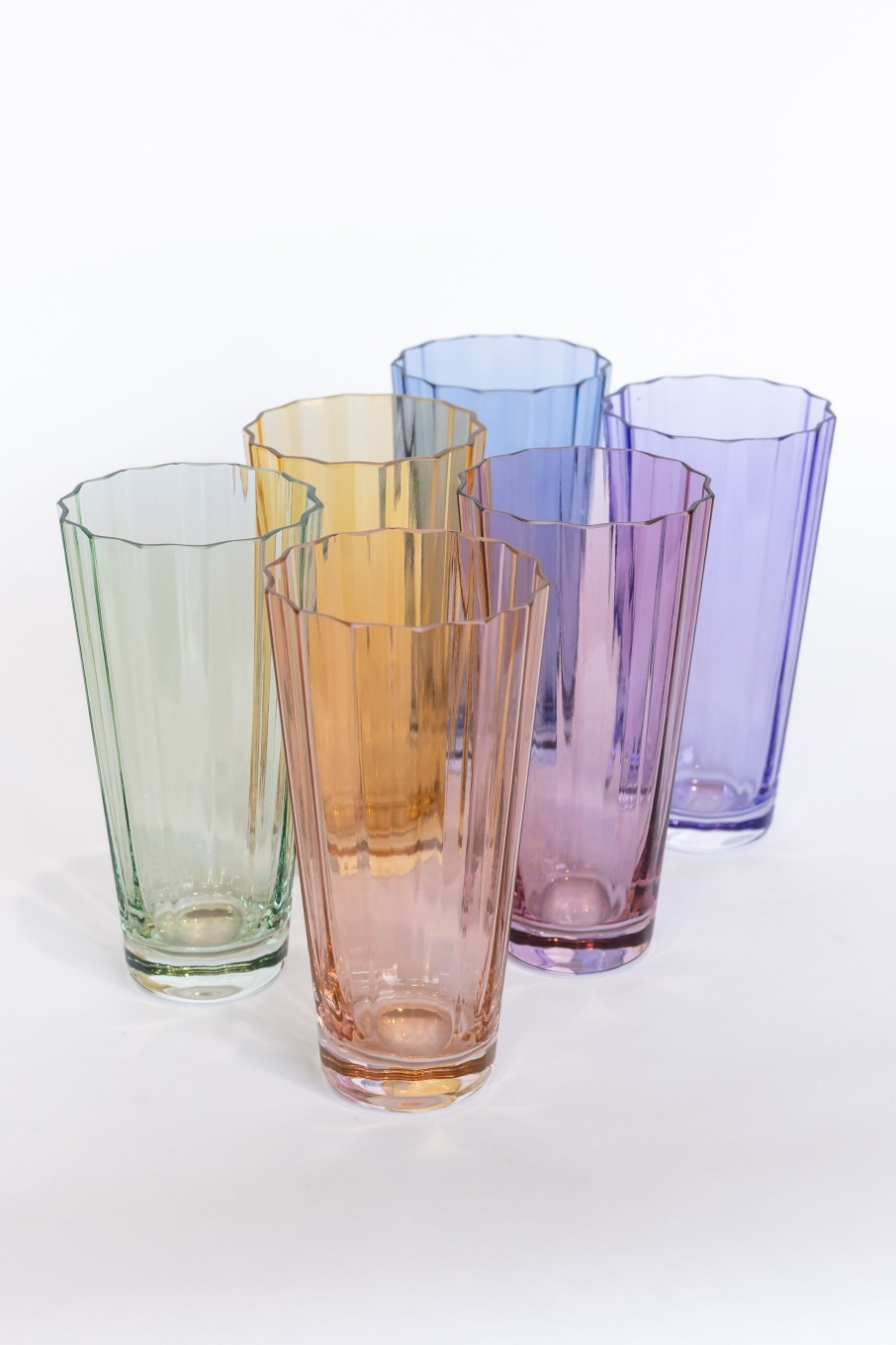 Glassware Estelle Colored Glass | Estelle Colored Sunday High Balls - Set Of 6 {Pastel Mixed Set}