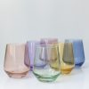 Glassware Estelle Colored Glass | Estelle Colored Wine Stemless Set Of 6 (Pastel Mixed Set)