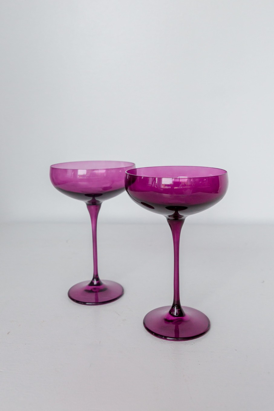 Glassware Estelle Colored Glass | Estelle Colored Champagne Coupe Stemware - Set Of 2 {Amethyst}